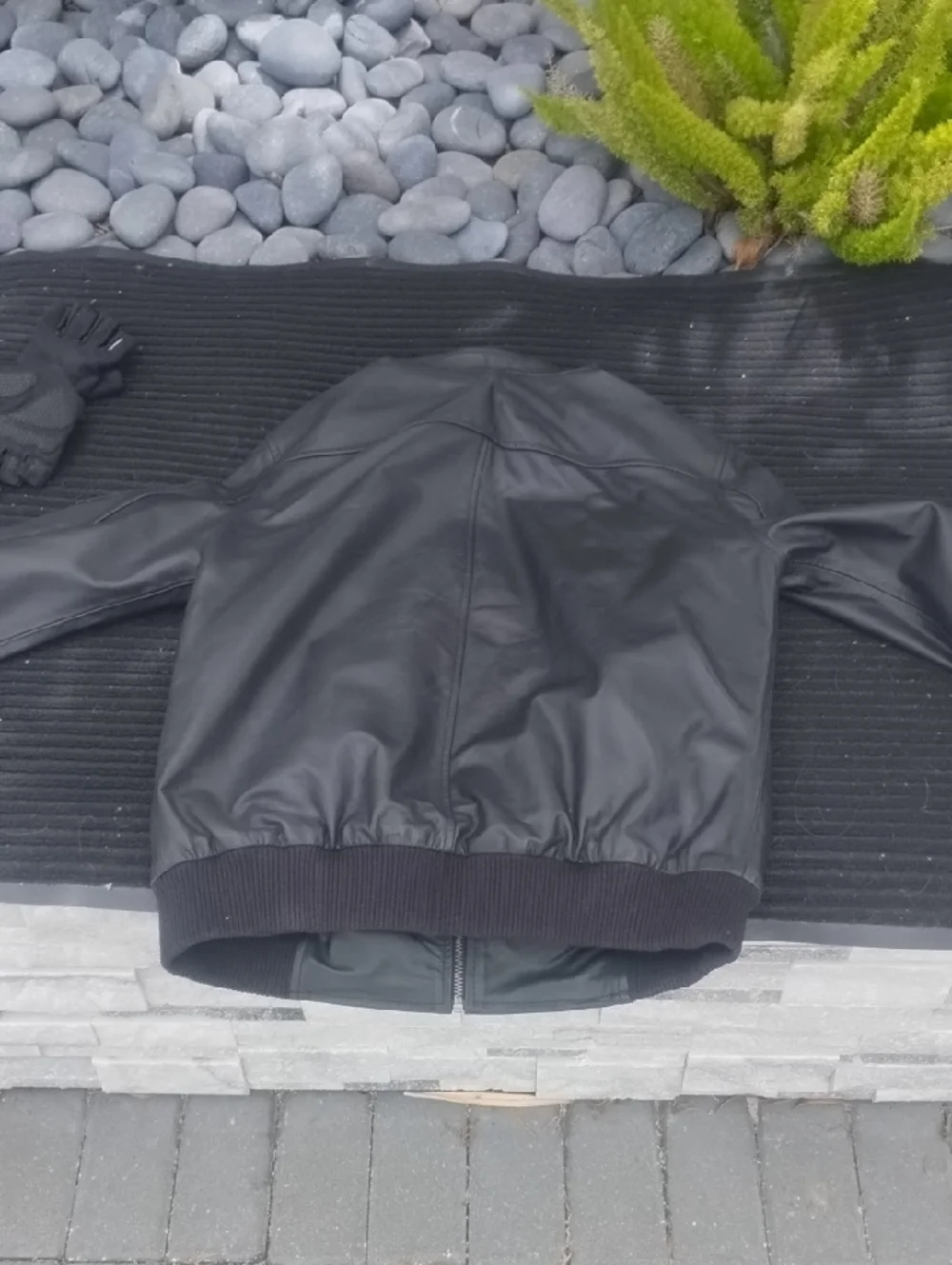 Black  Leather Bomber Jacket